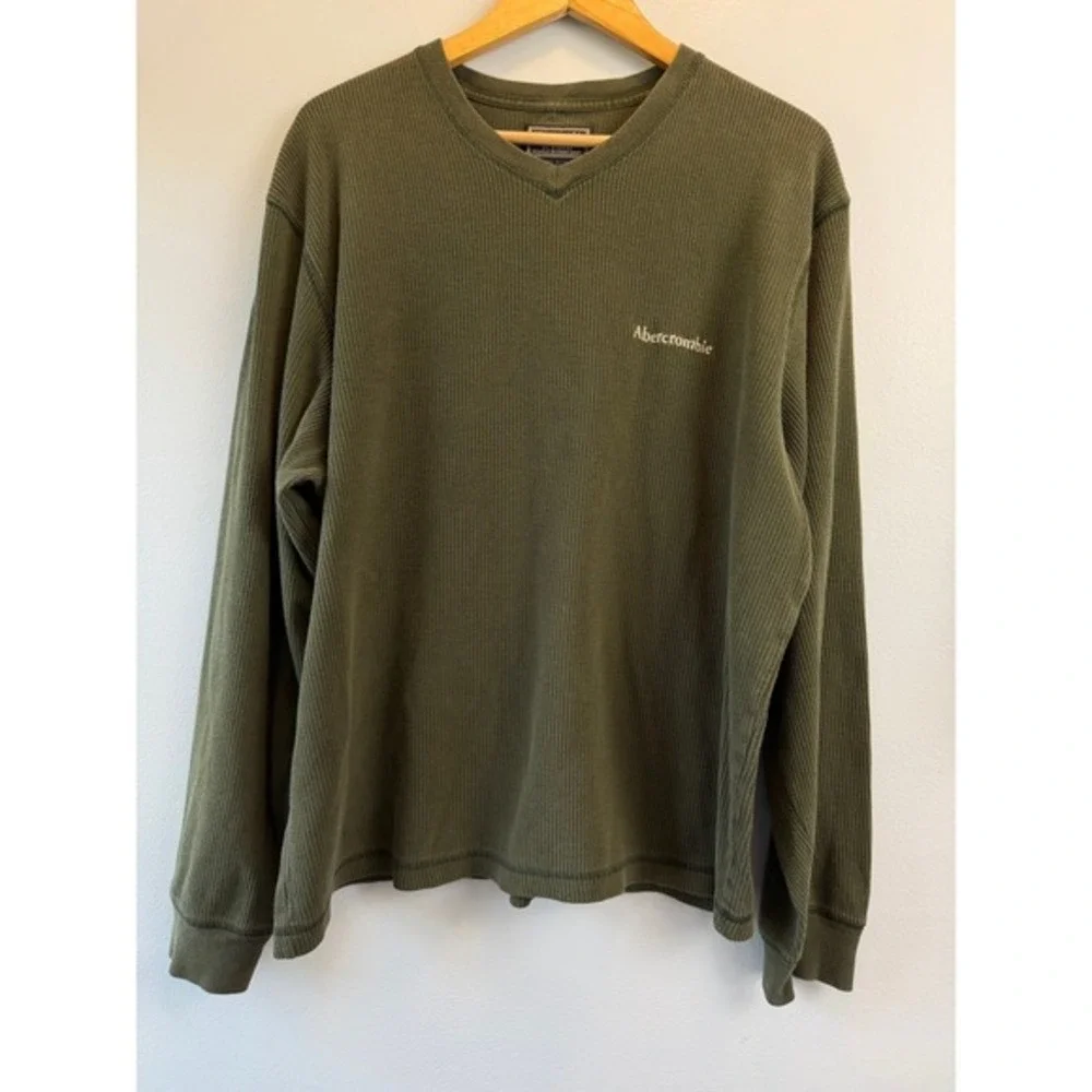 Abercrombie‎ Knit Sweater Men's XL Green Long Sleeve VNeck